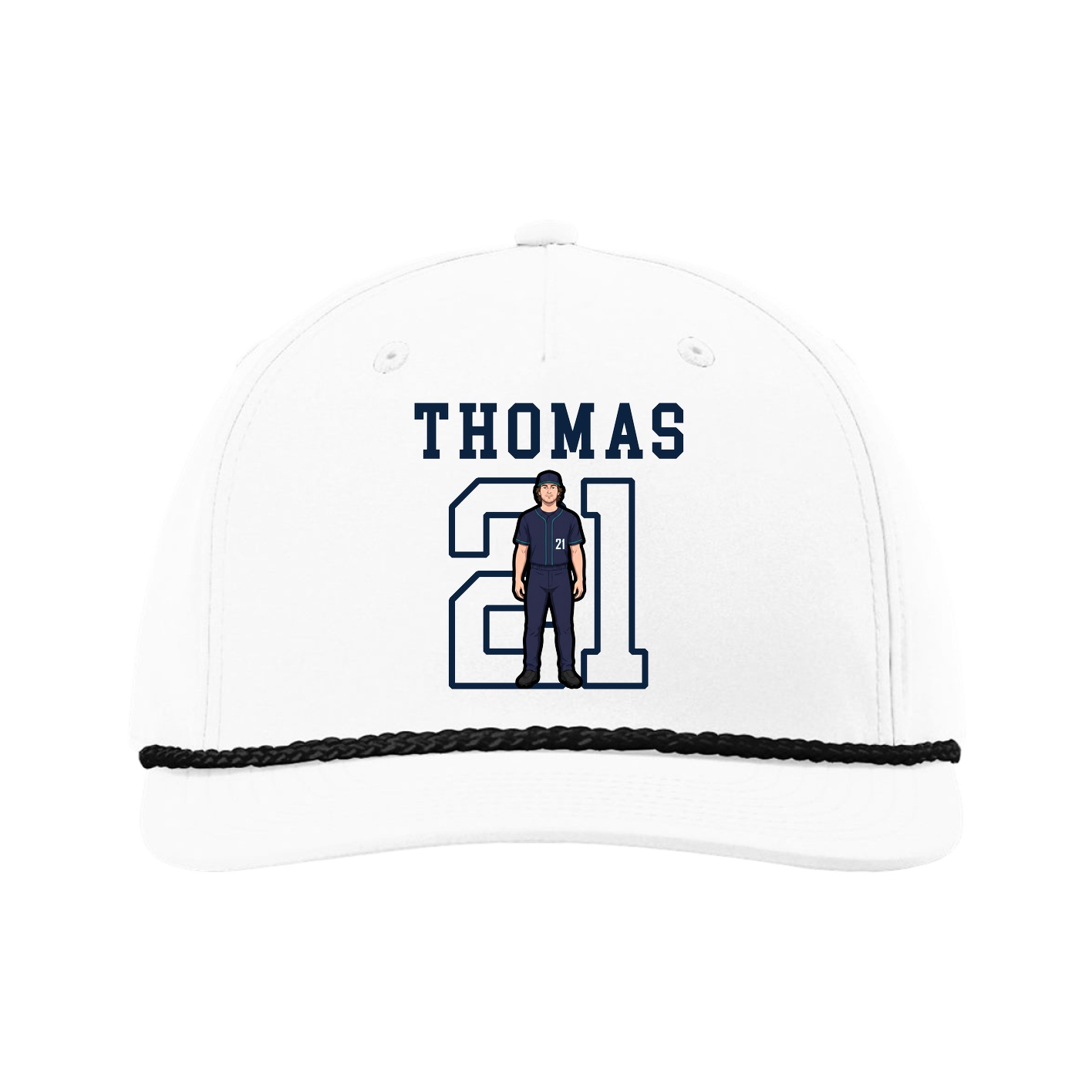 Five-Panel Classic Rope Cap — Shirsey in White