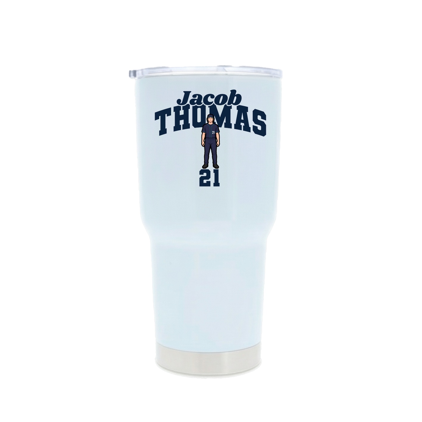 30oz Stainless Steel Tumbler — Signature Arch in White