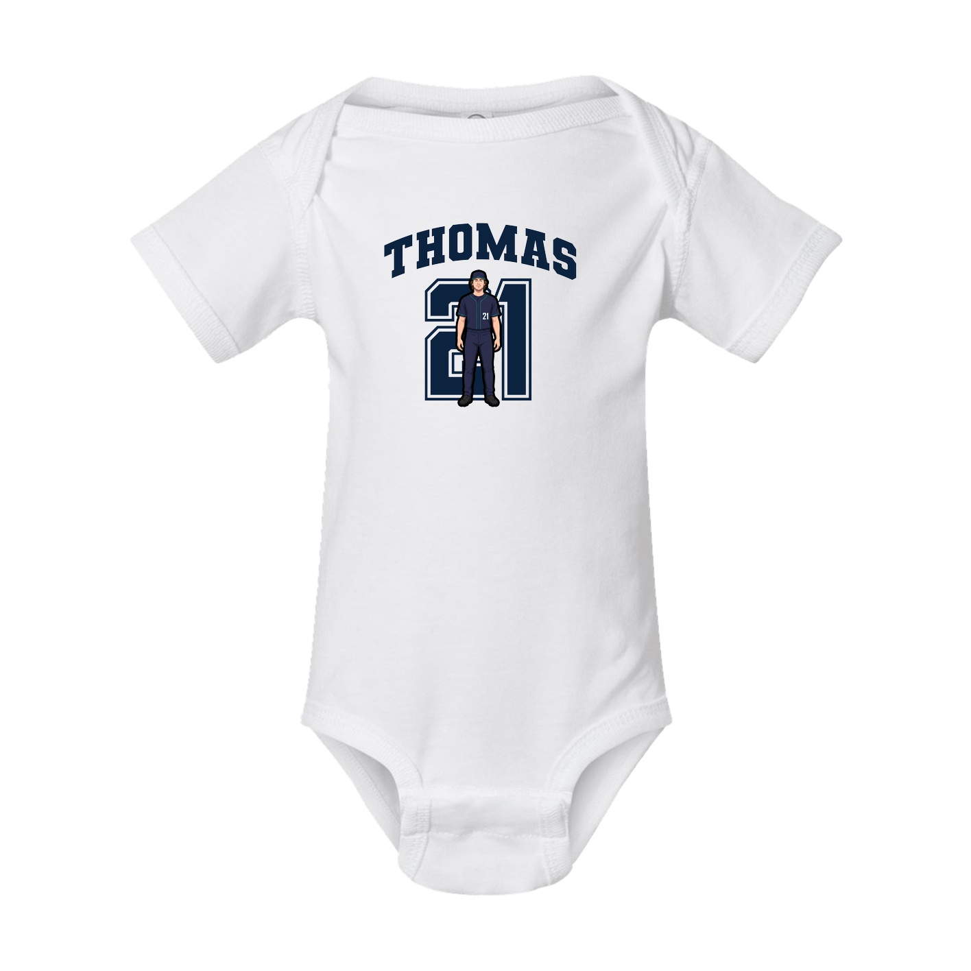 Baby Onesie — Number in White