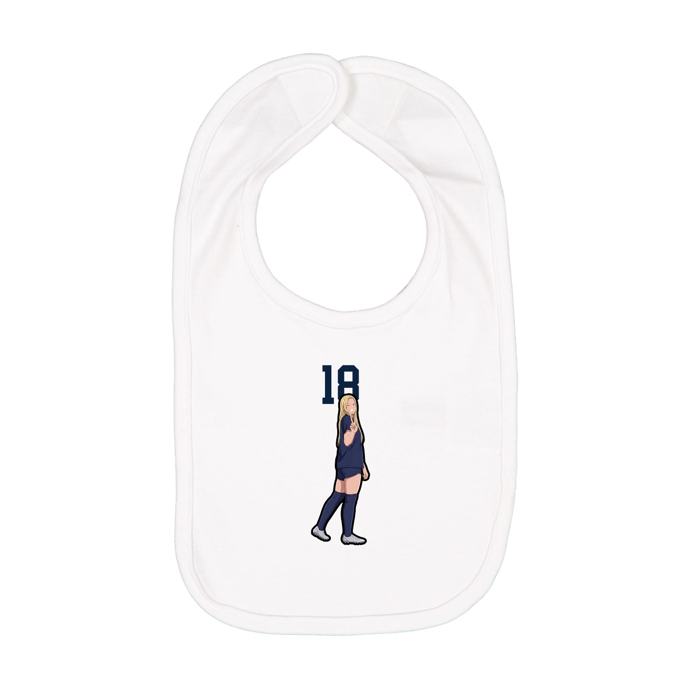 Infant Bib — Number Top in White