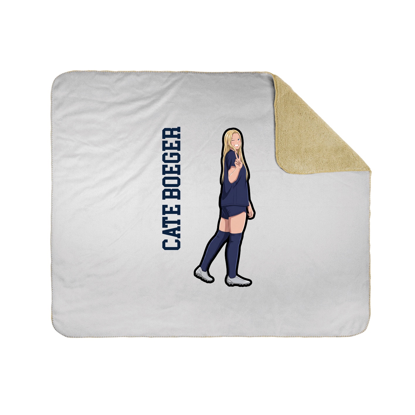 Throw Blanket — Name Vertical in White