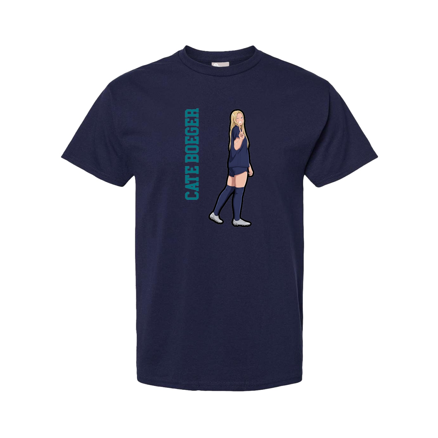 Tee — Name Vertical in Navy