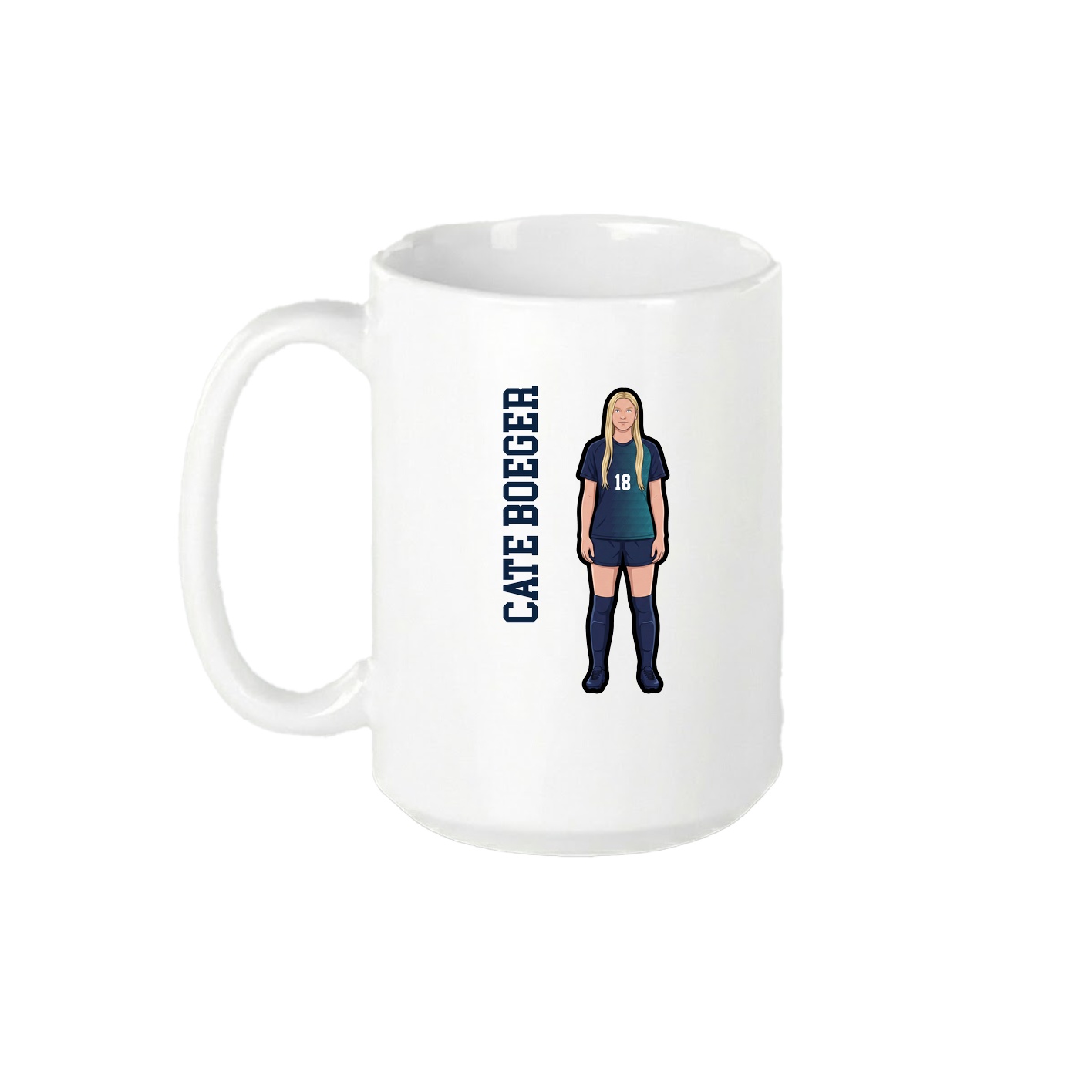 15oz Coffee Mug — Name Vertical in White