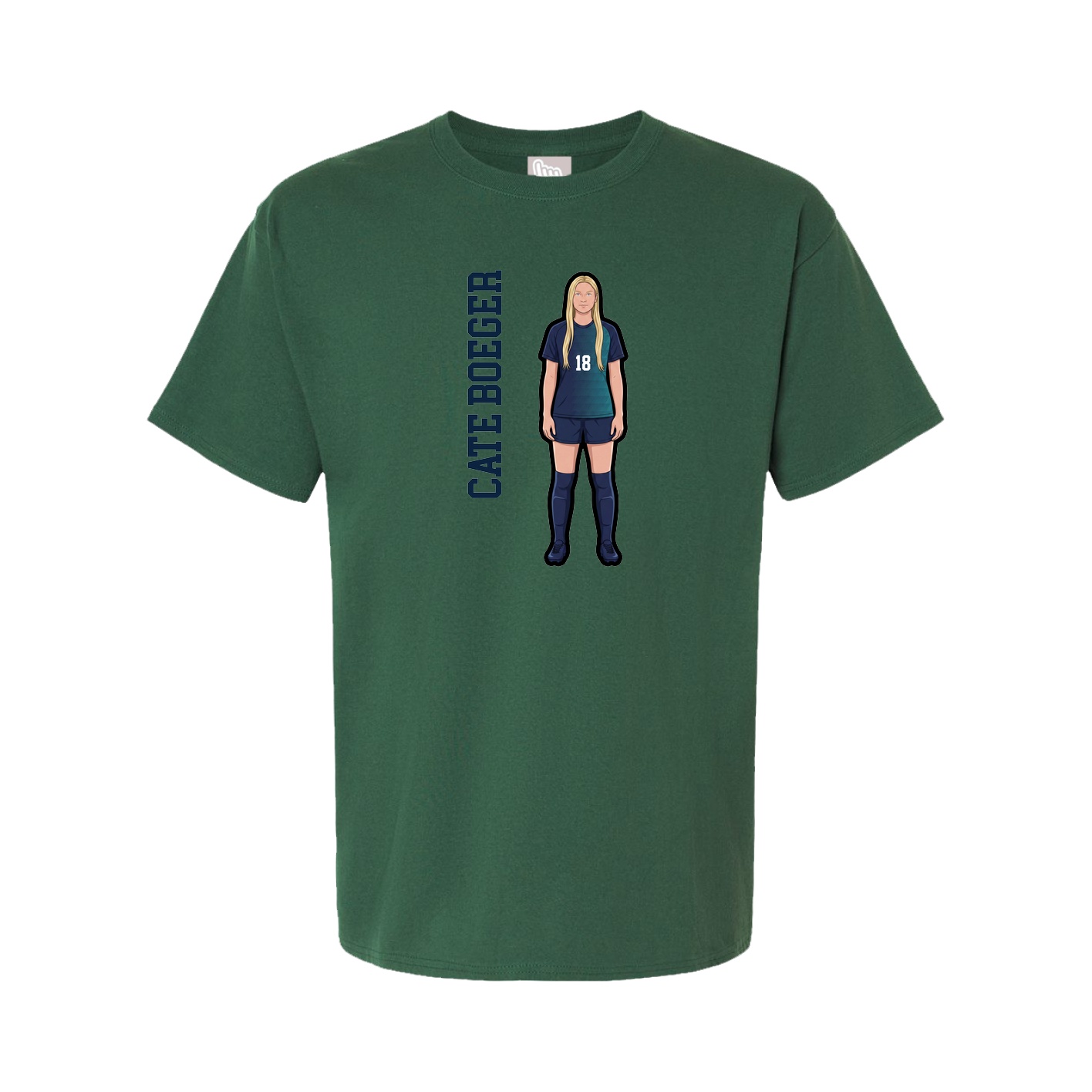 Youth Tee — Name Vertical in Green