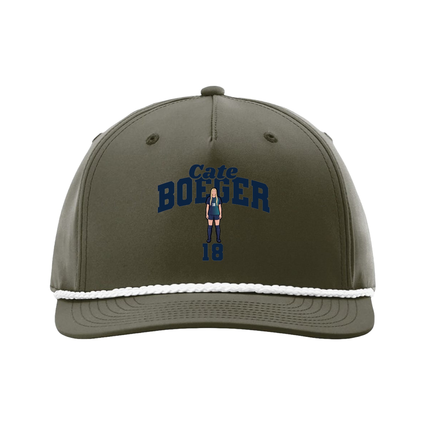 Five-Panel Classic Rope Cap — Signature Arch in Green
