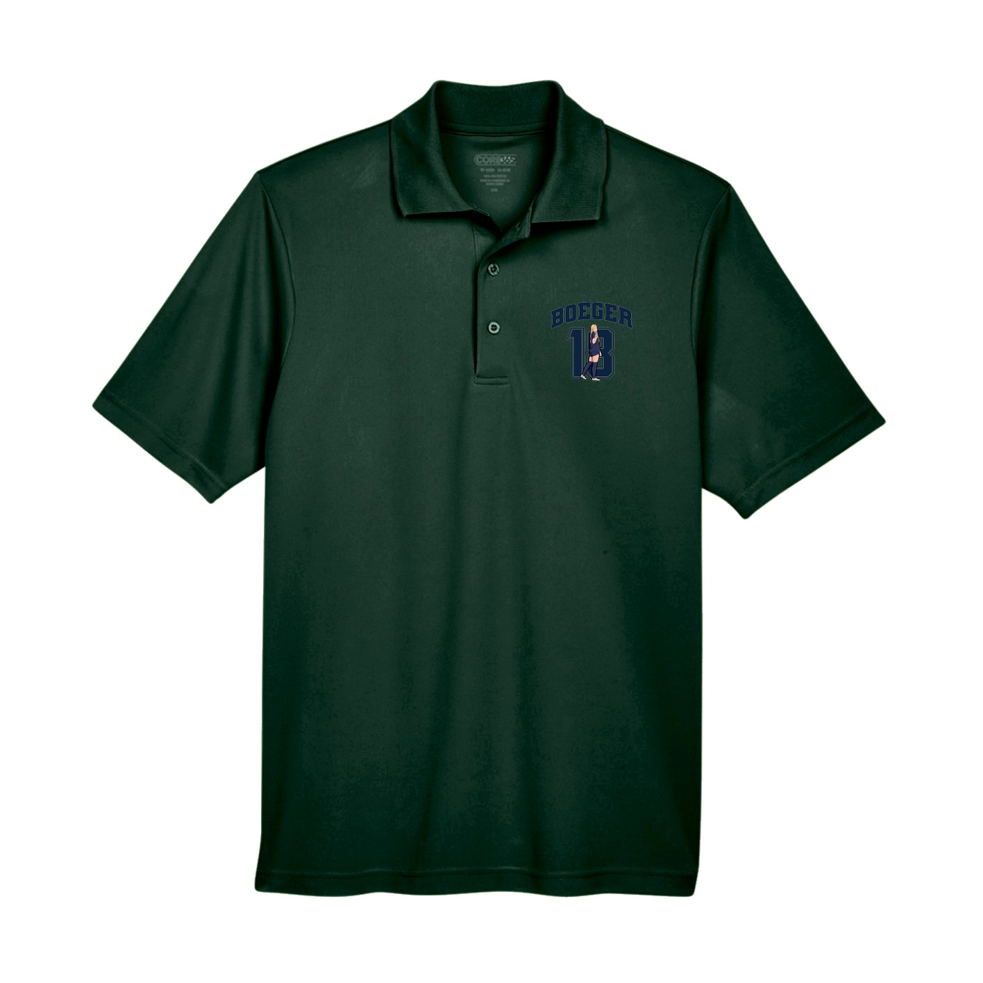 Performance Polo — Number in Green
