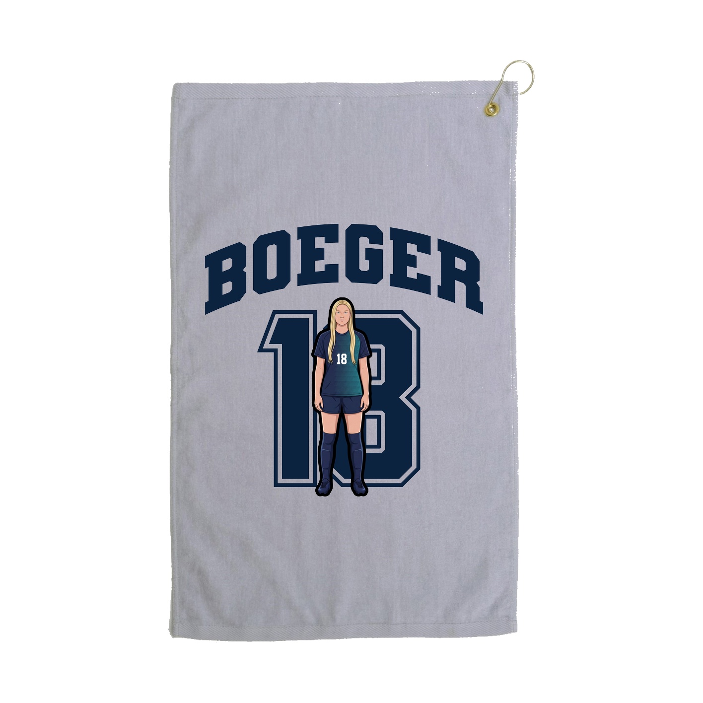 Golf Towel — Number in Grey
