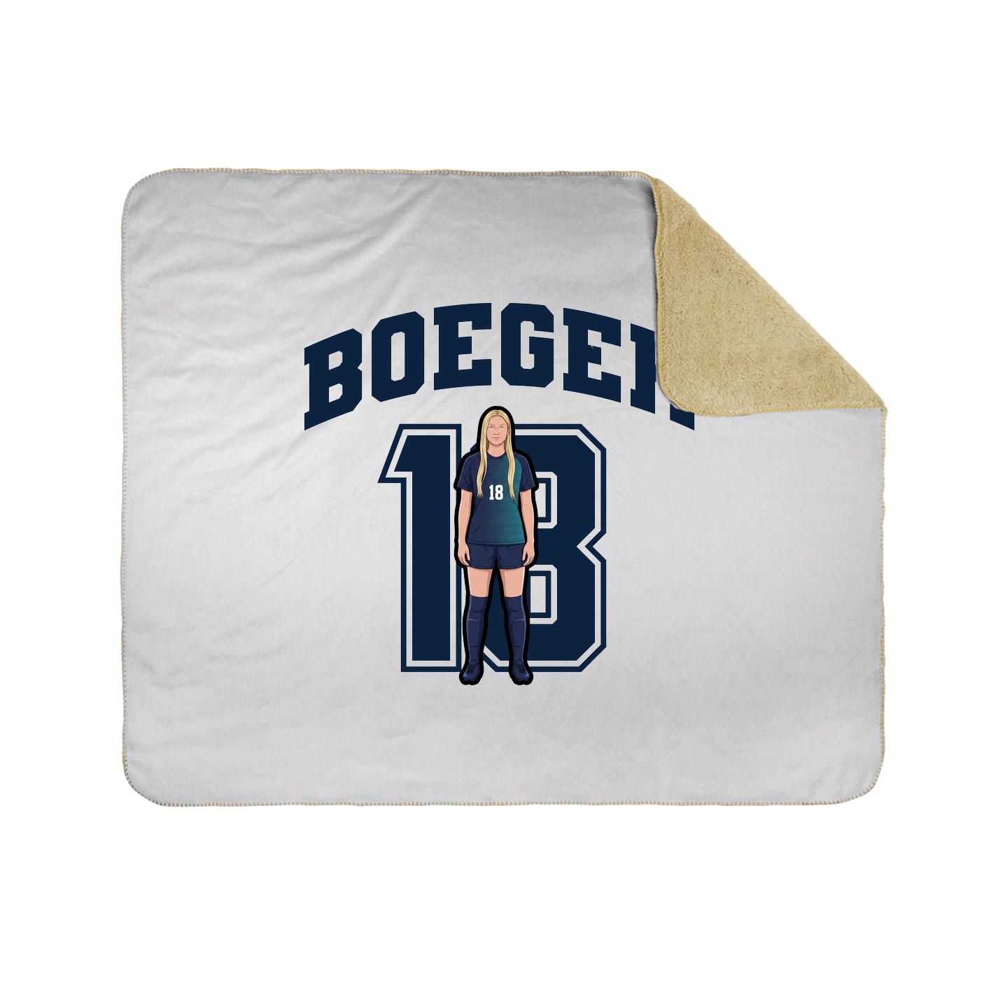 Throw Blanket — Number in White