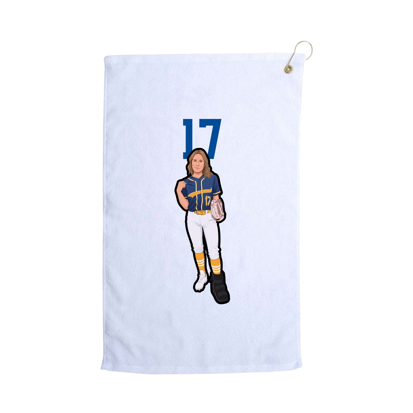 Golf Towel — Number Top in White