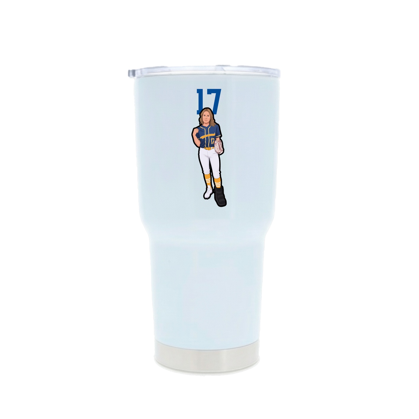 30oz Stainless Steel Tumbler — Number Top in White