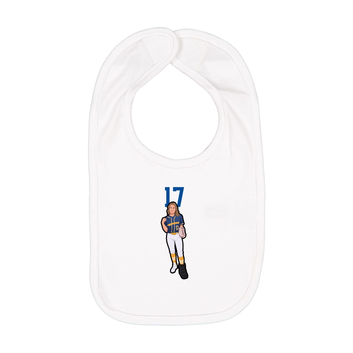 Infant Bib — Number Top in White