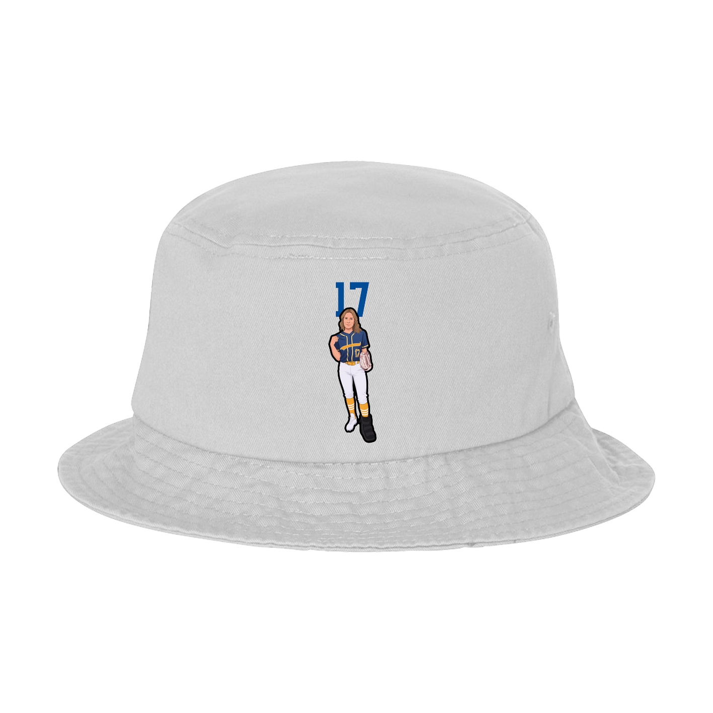 Bucket Cap — Number Top in White