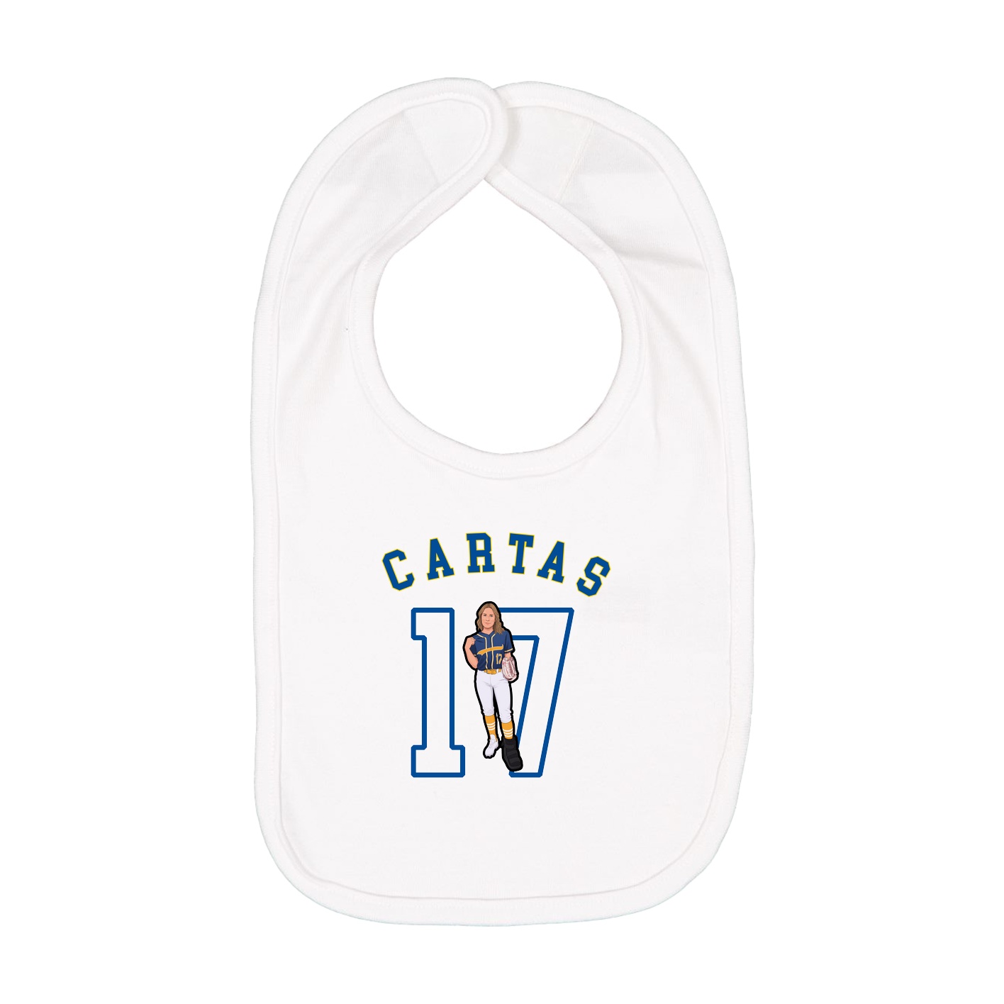 Infant Bib — Shirsey Arch in White