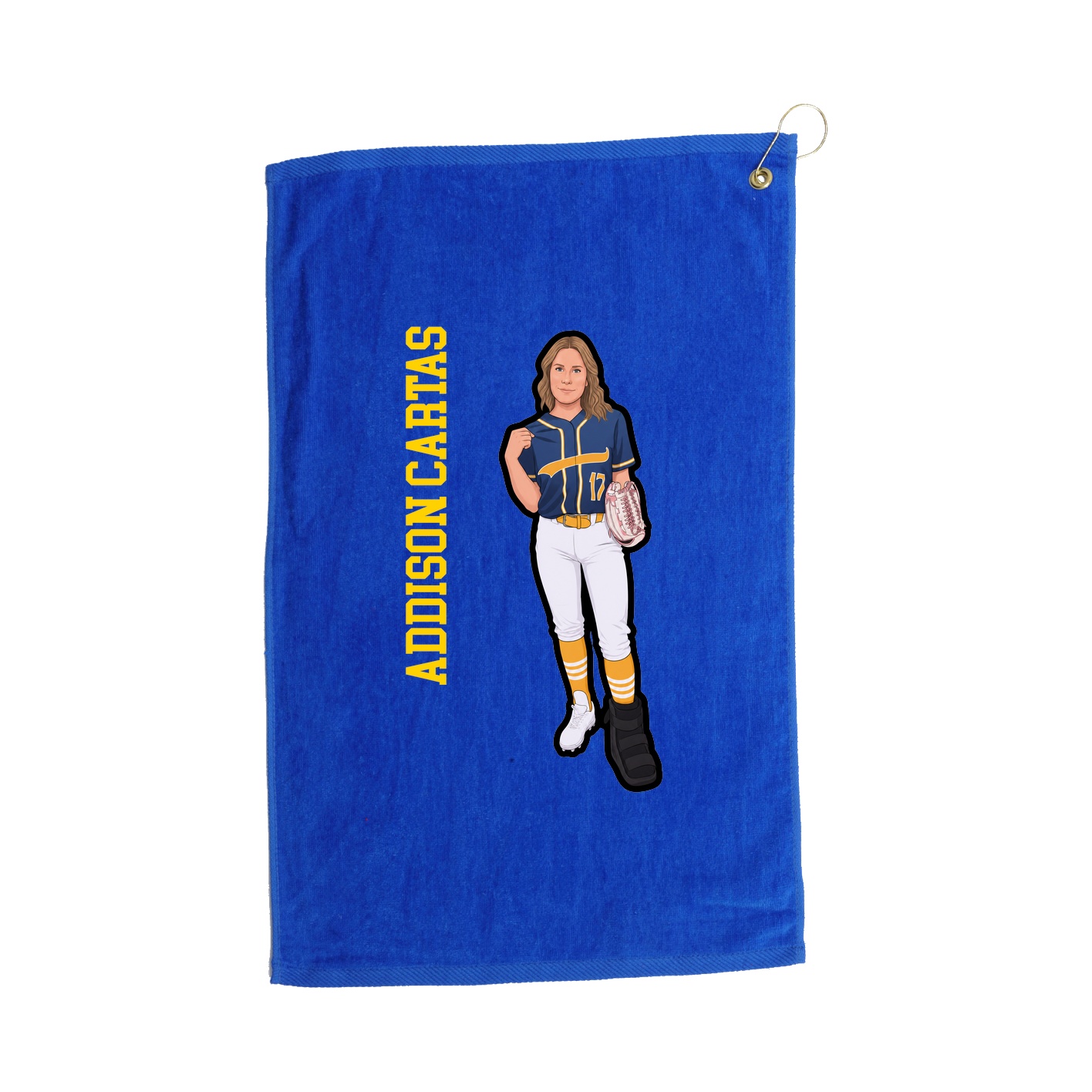 Golf Towel — Name Vertical in Royal