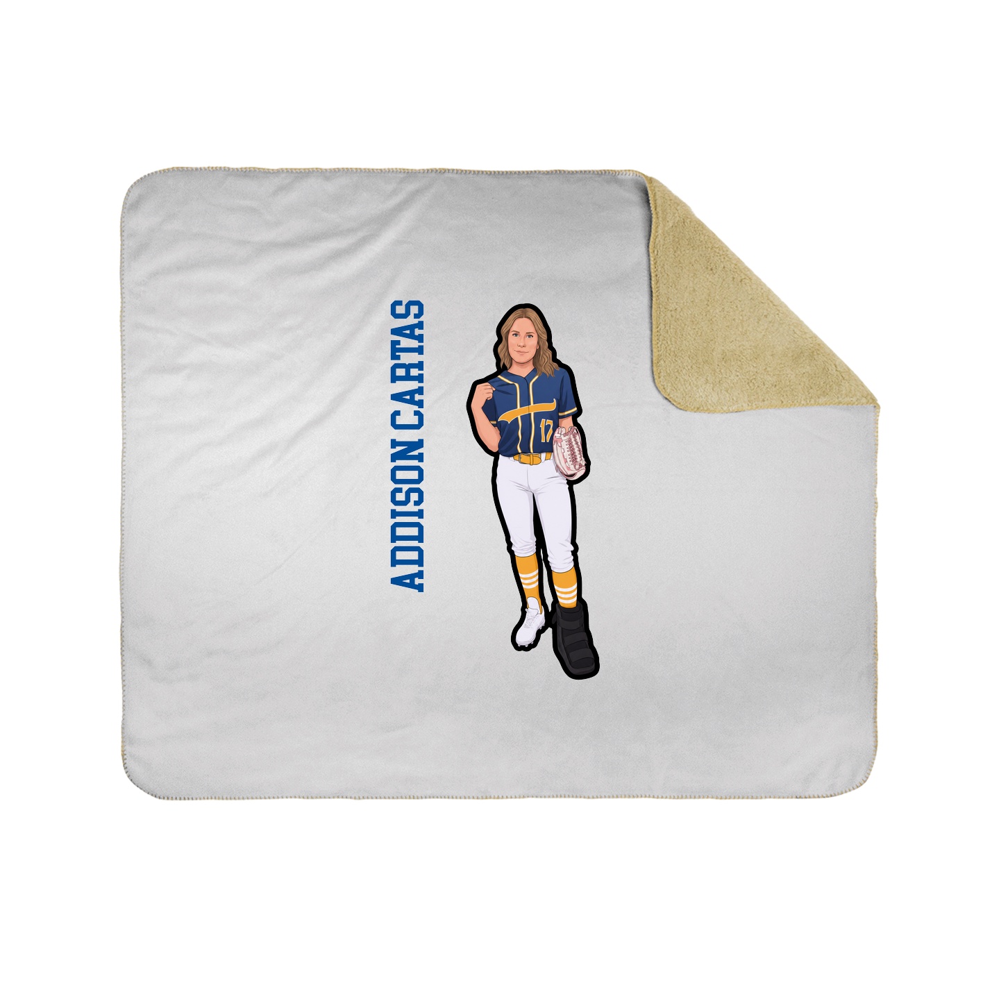 Throw Blanket — Name Vertical in White