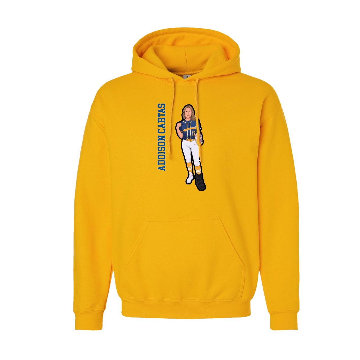Hoodie — Name Vertical in Gold