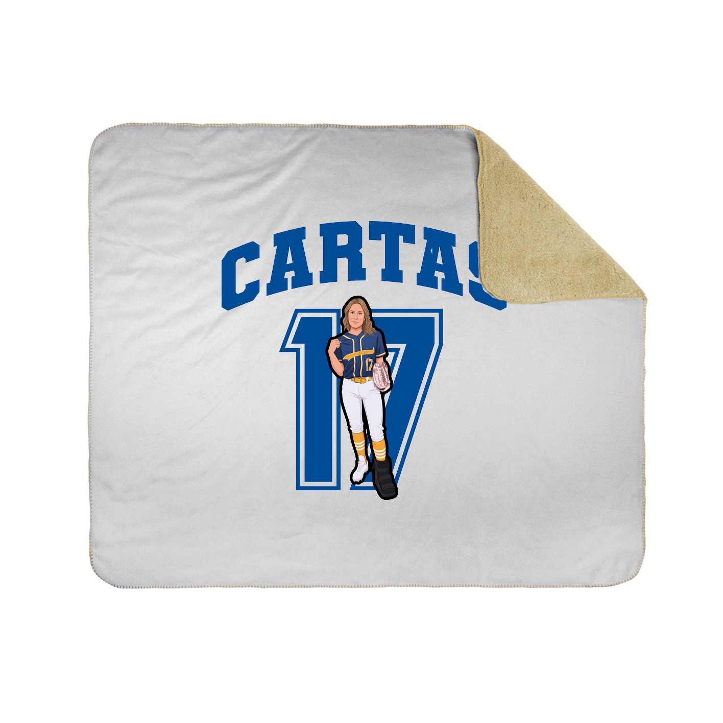 Throw Blanket — Number in White