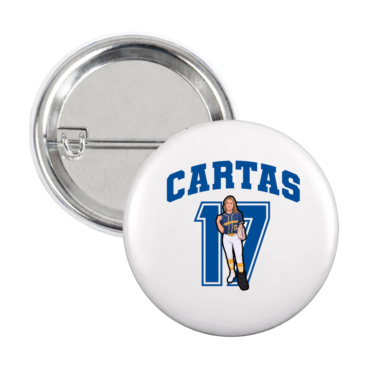 Game Day Button — Number in White