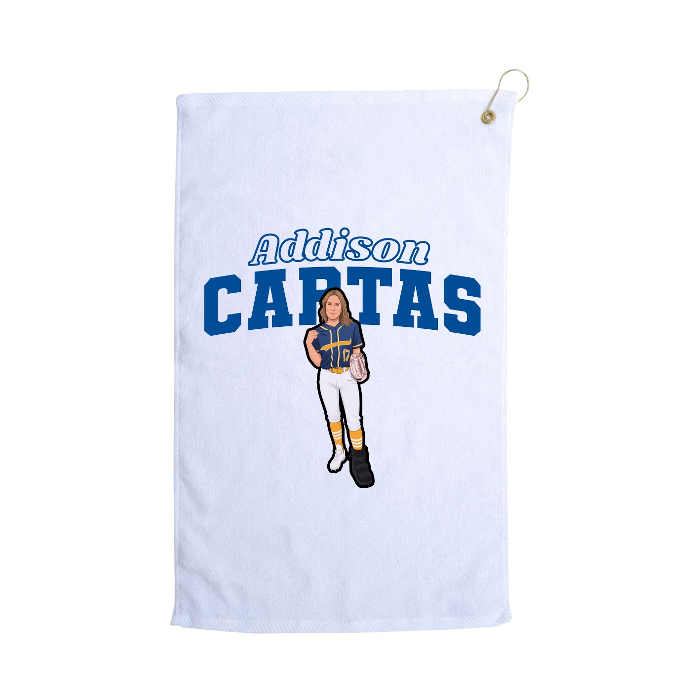 Golf Towel — Name Arch in White