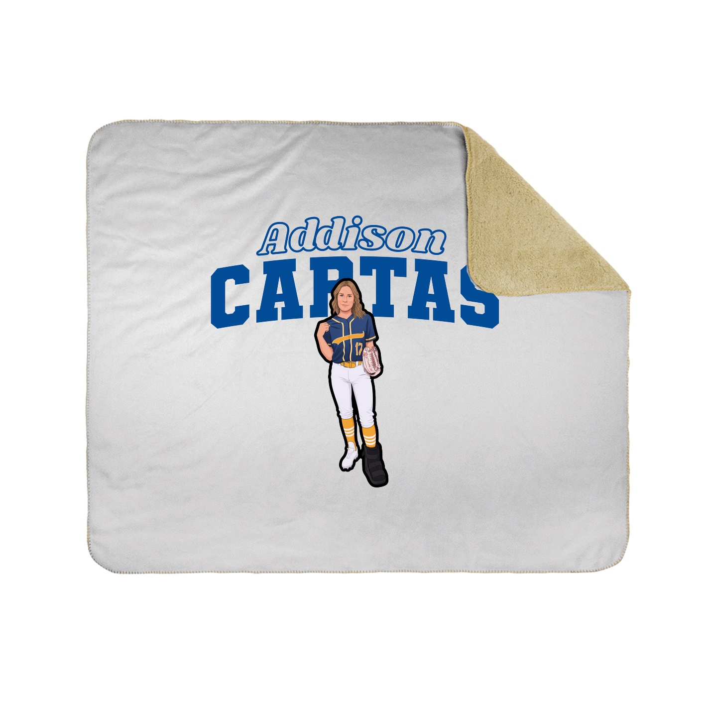 Throw Blanket — Name Arch in White