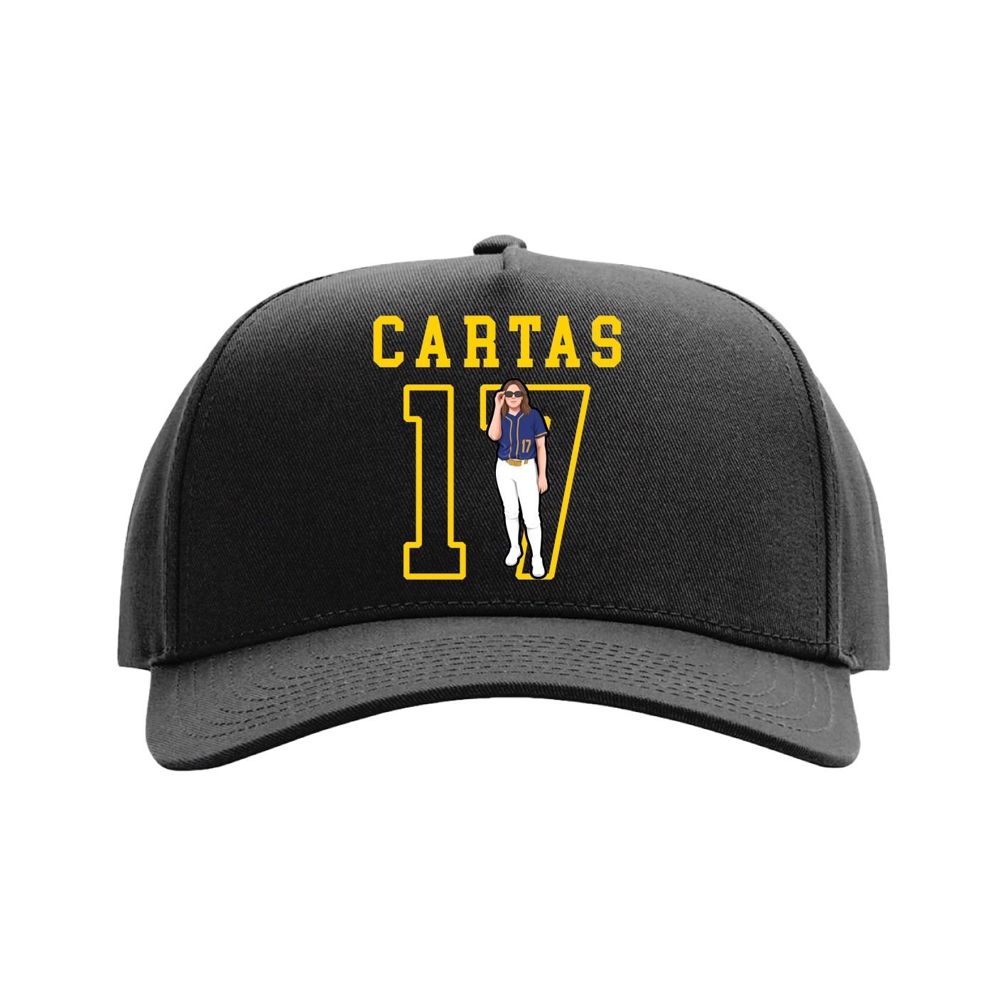 Full Fabric Five-Panel Champ Cap — Shirsey in Black