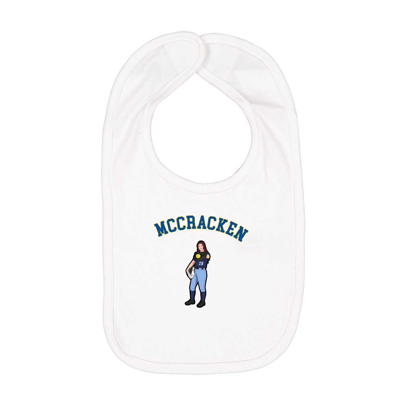 Infant Bib — Shirsey Arch in White