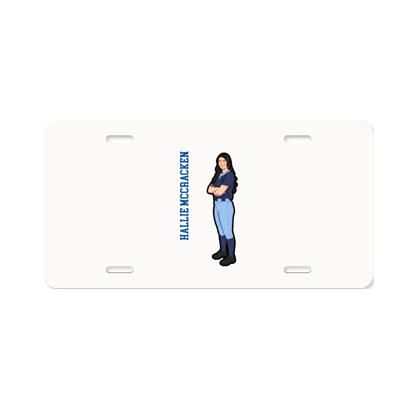 License Plate — Name Vertical in Classic