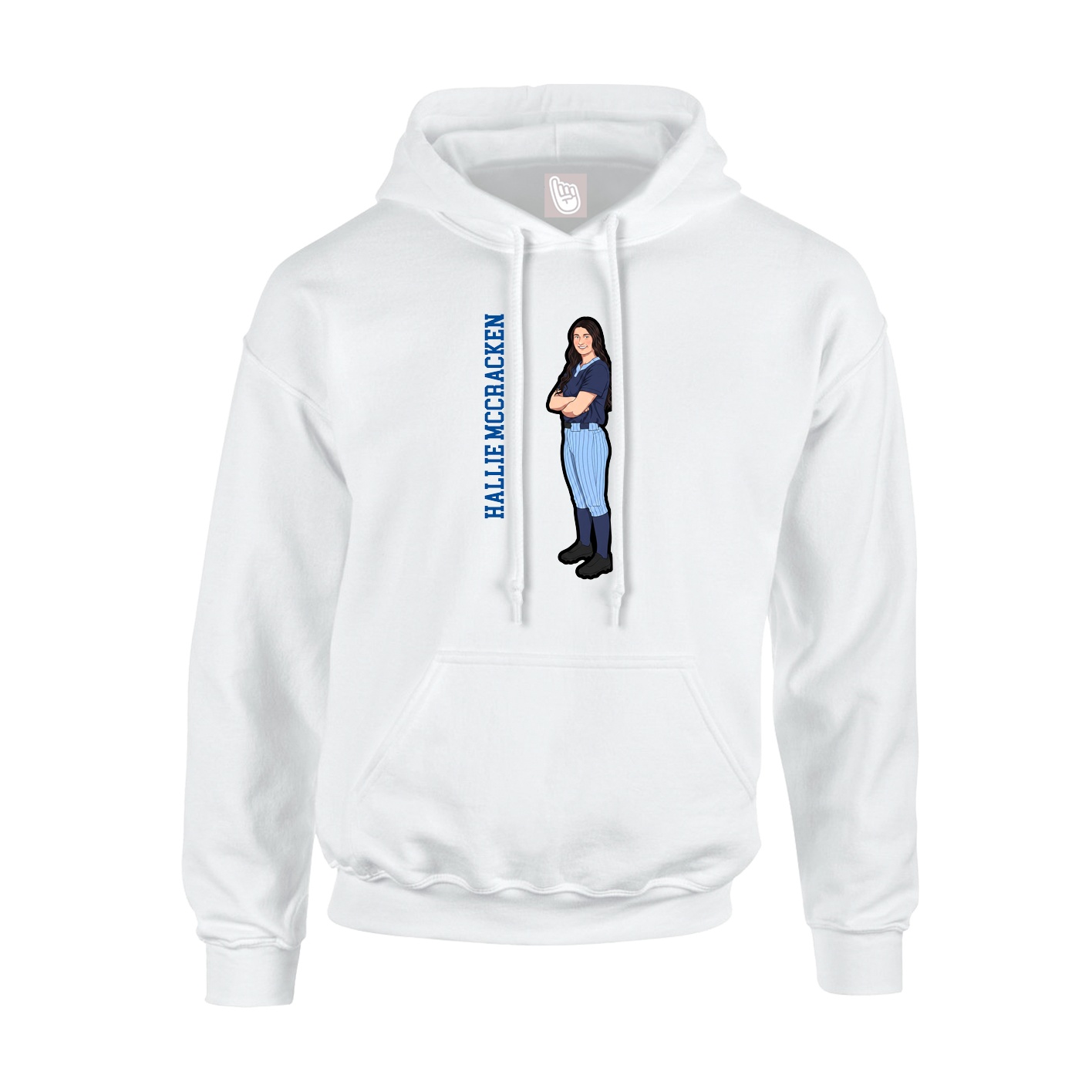 Youth Hoodie — Name Vertical in White