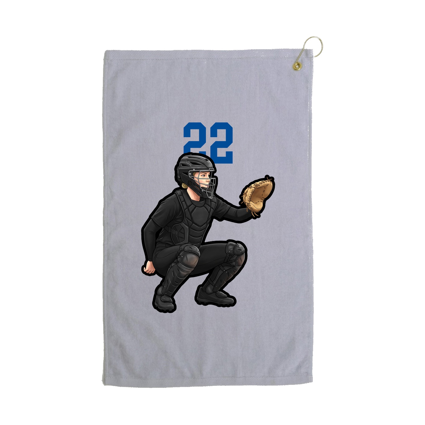 Golf Towel — Number Top in Grey