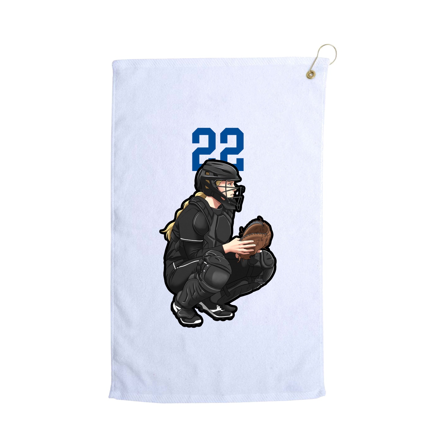 Golf Towel — Number Top in White