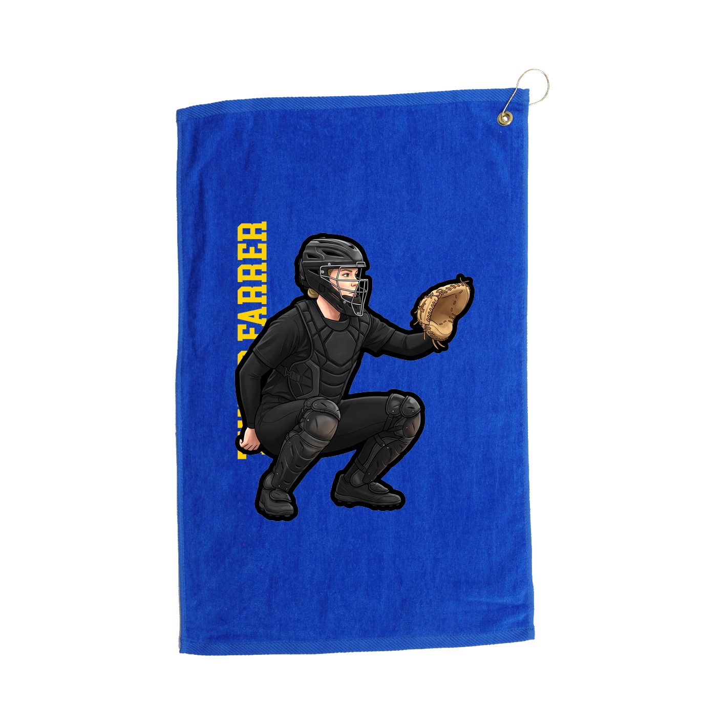 Golf Towel — Name Vertical in Royal