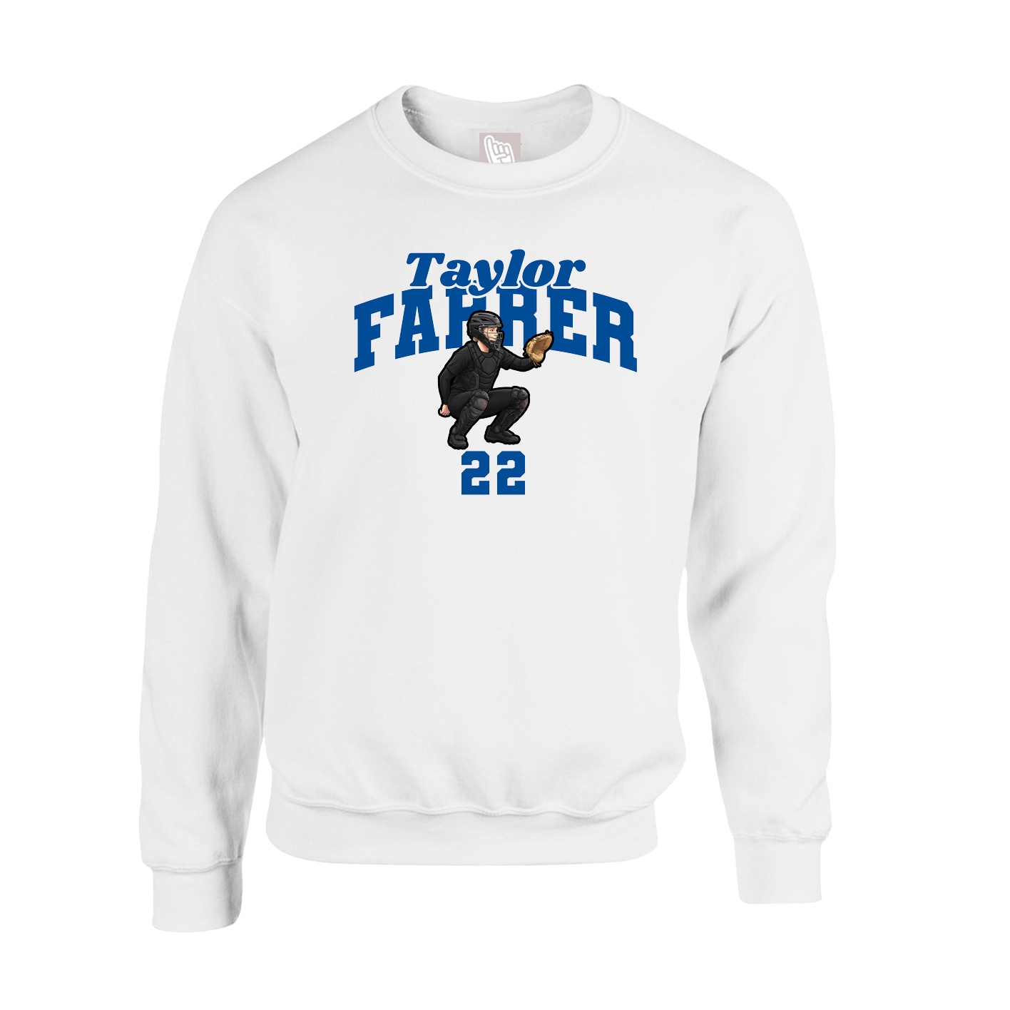 Fleece Crew — Signature Arch in White