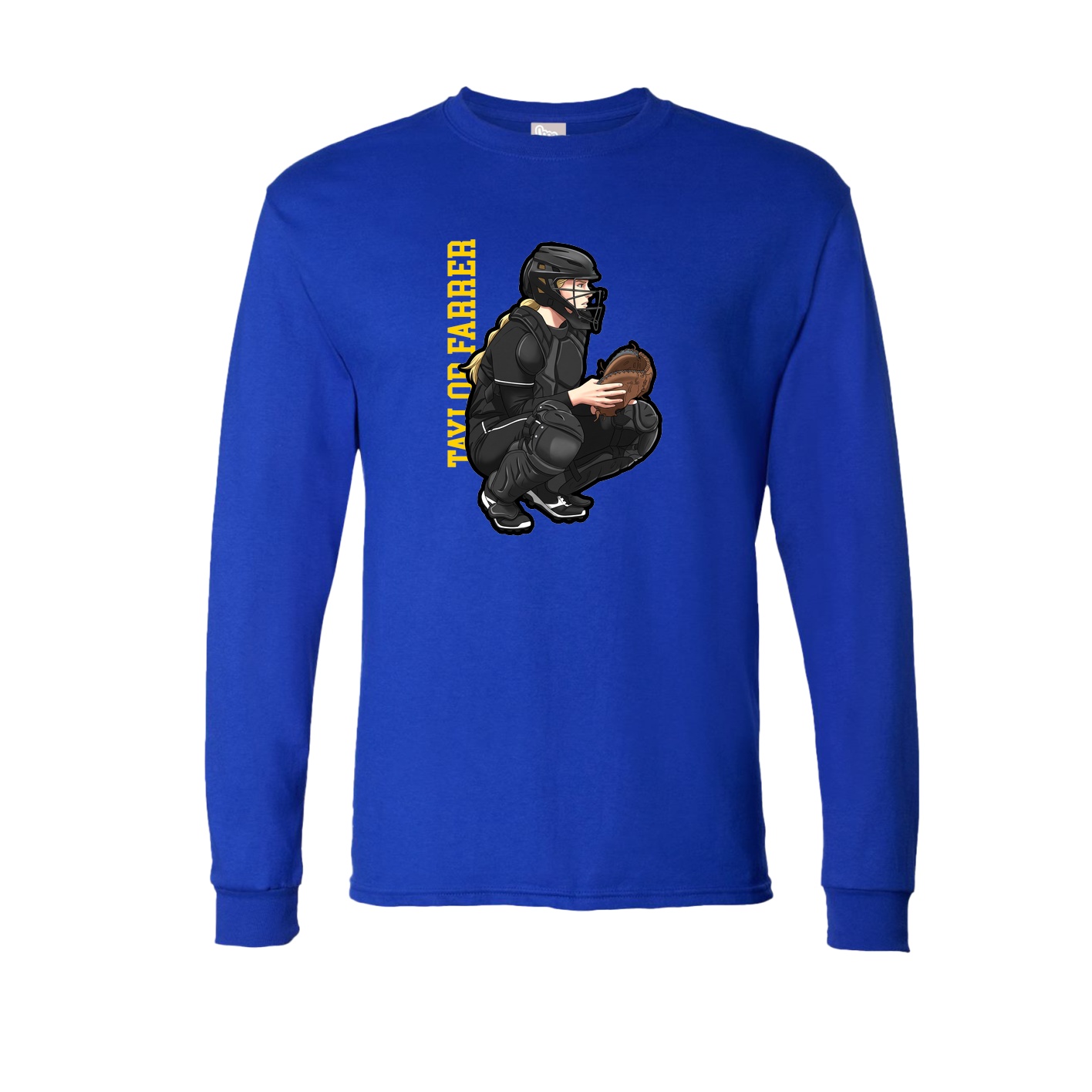 Long Sleeve Tee — Name Vertical in Royal