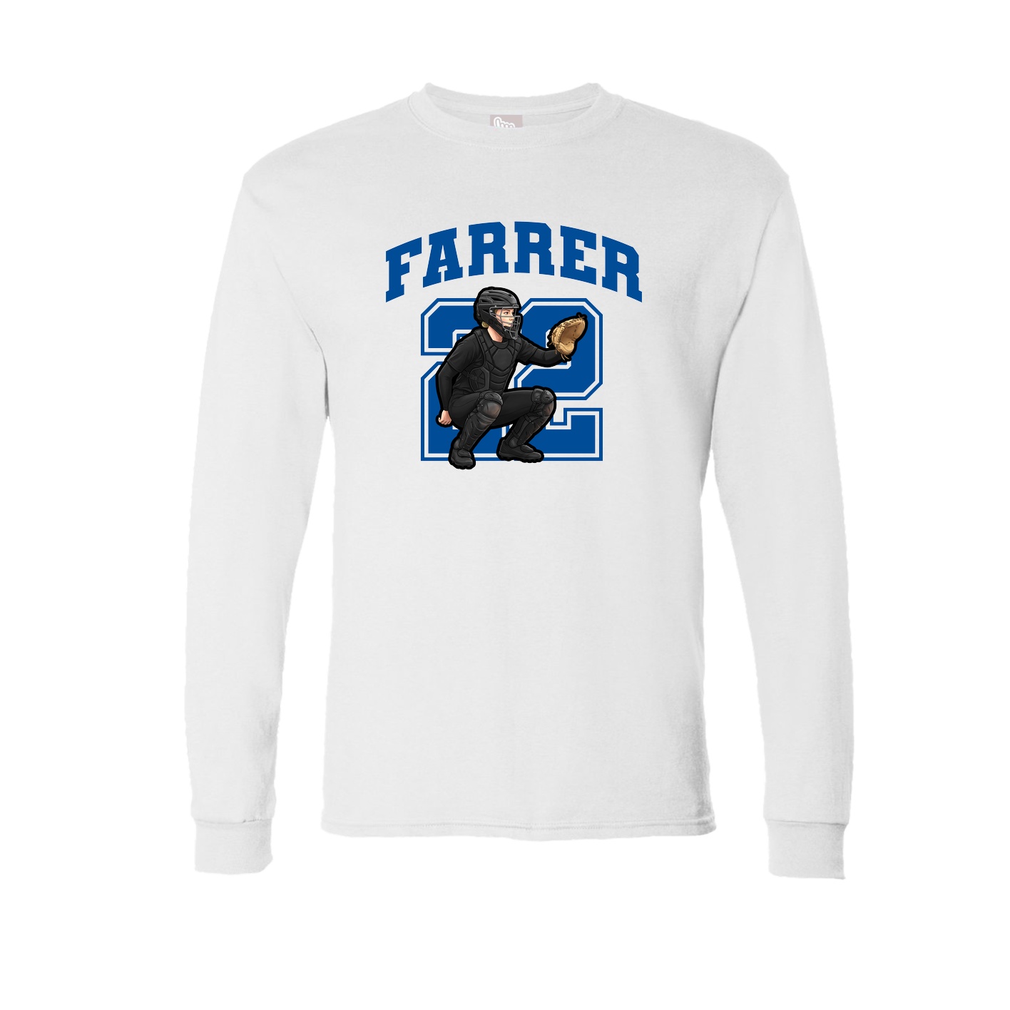 Long Sleeve Tee — Number in White