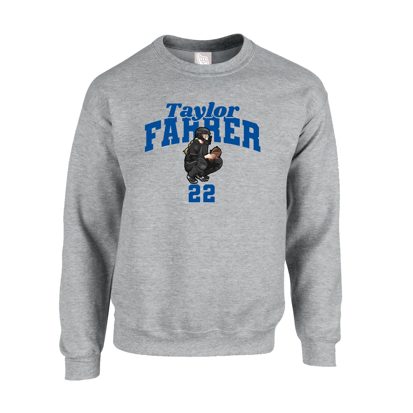 Fleece Crew — Signature Arch in Grey