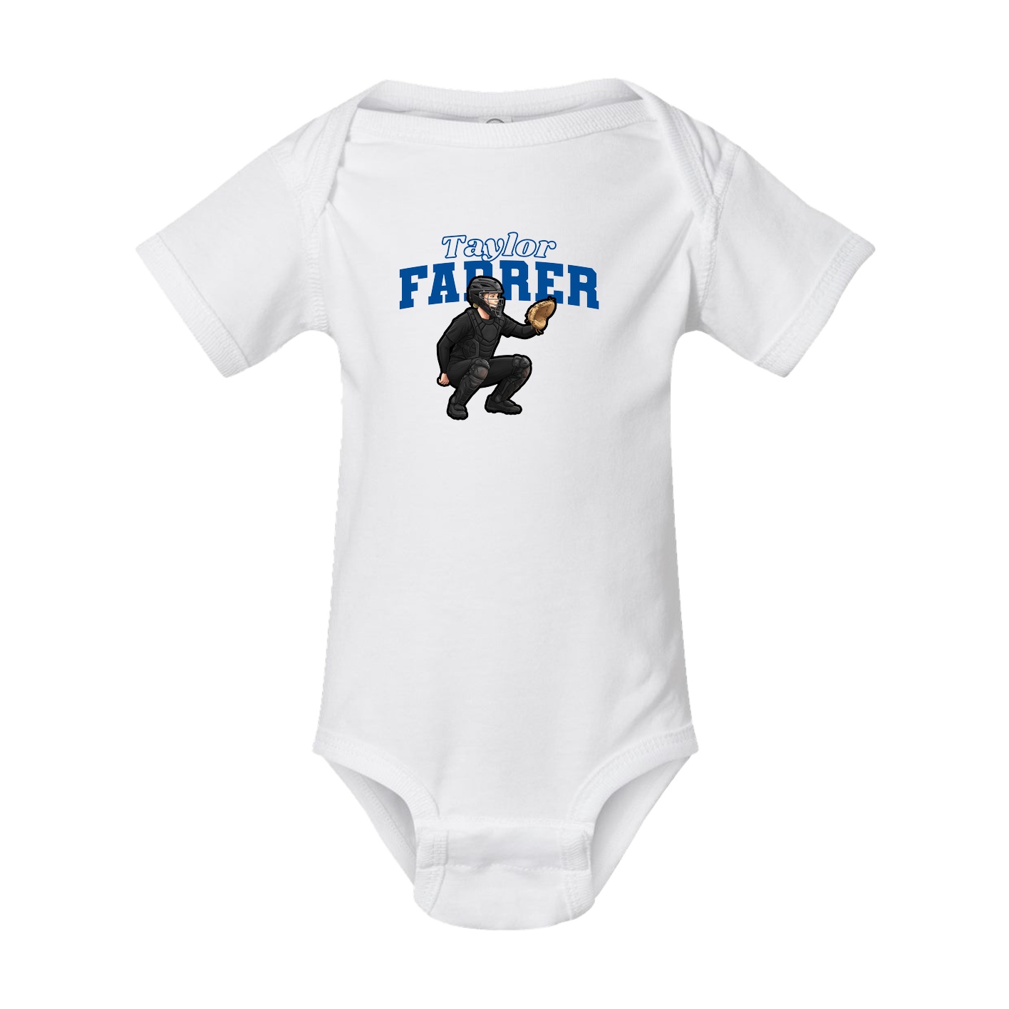 Baby Onesie — Name Arch in White