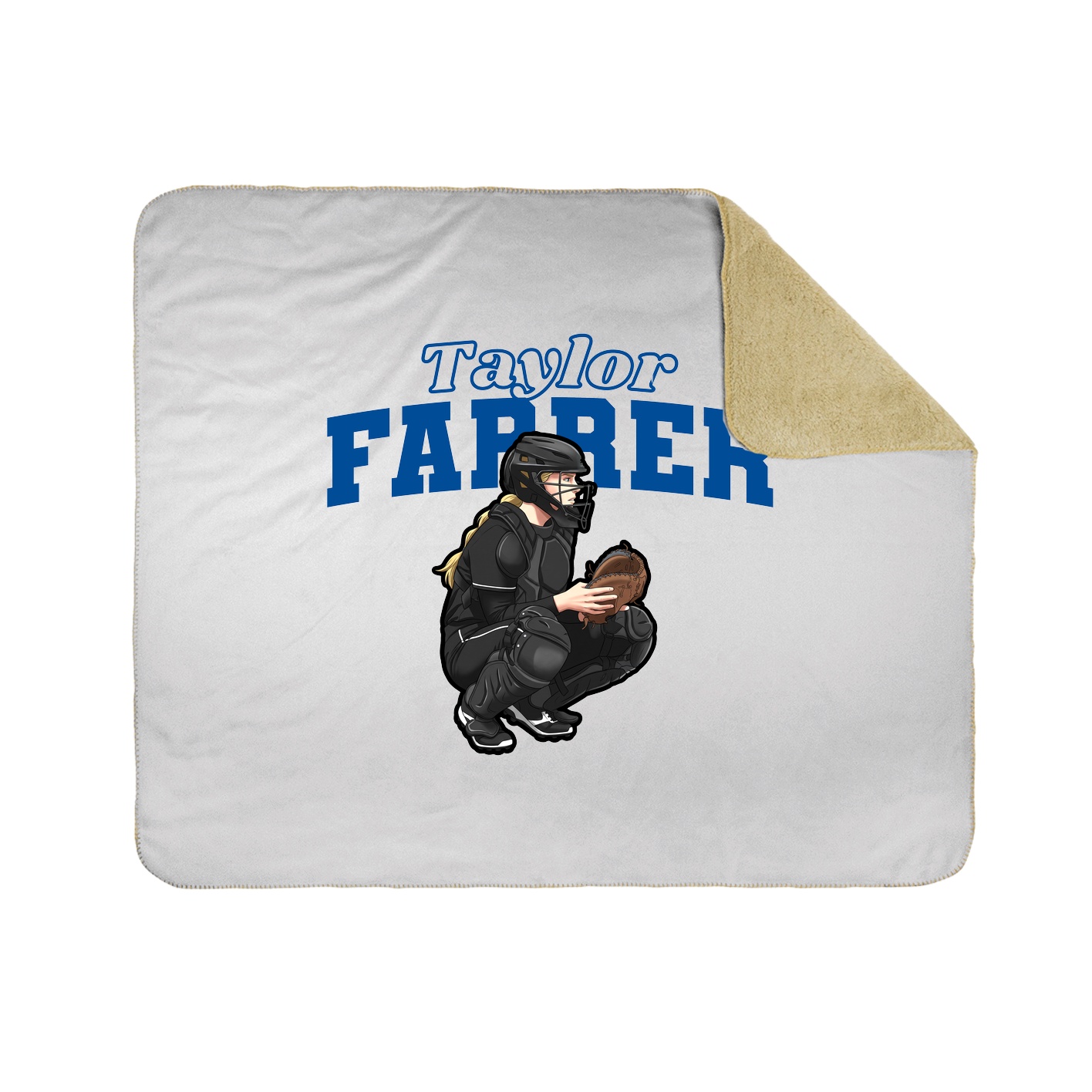 Throw Blanket — Name Arch in White