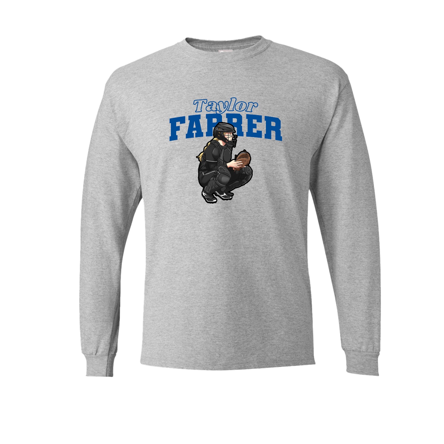 Long Sleeve Tee — Name Arch in Grey