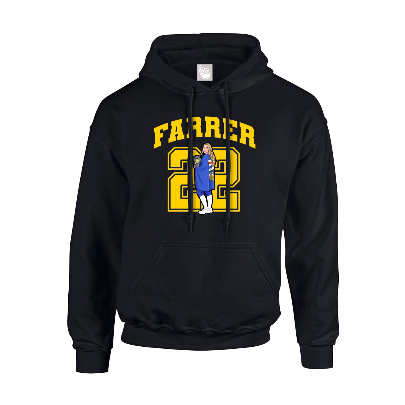 Youth Hoodie — Number in Black