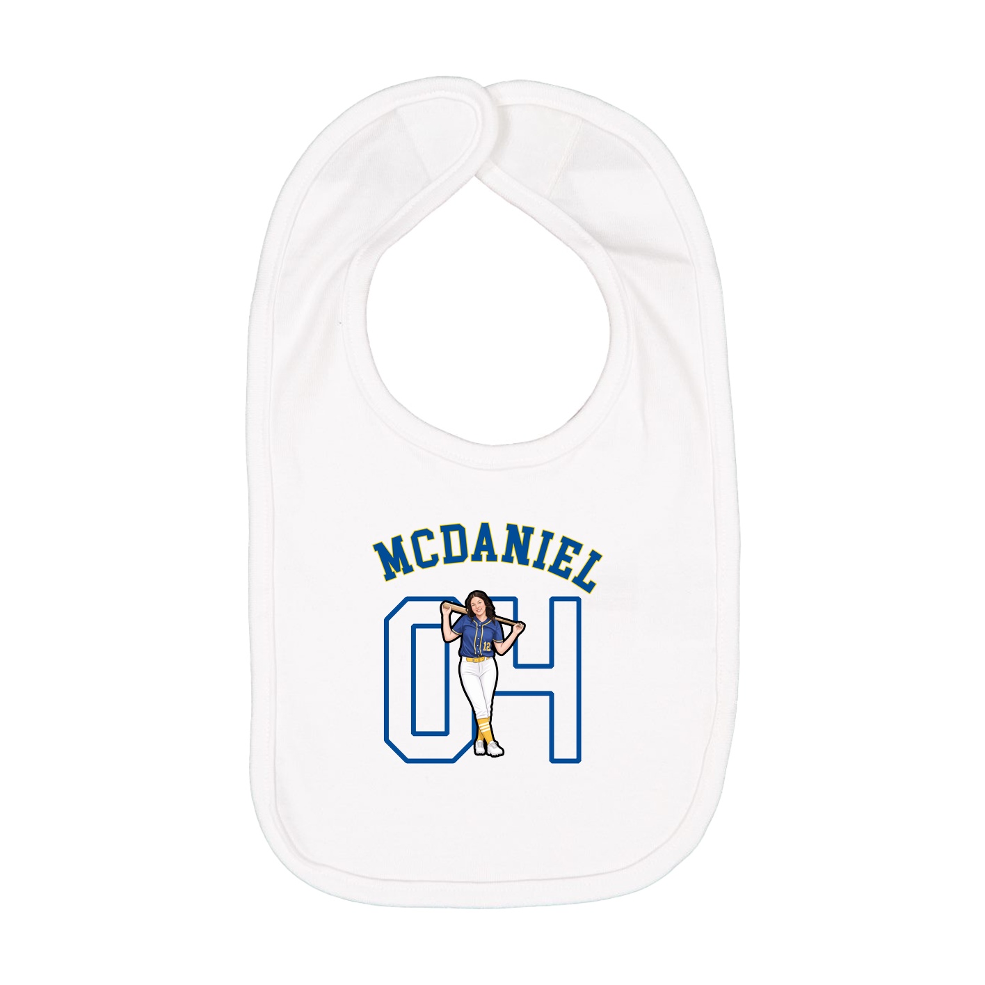 Infant Bib — Shirsey Arch in White