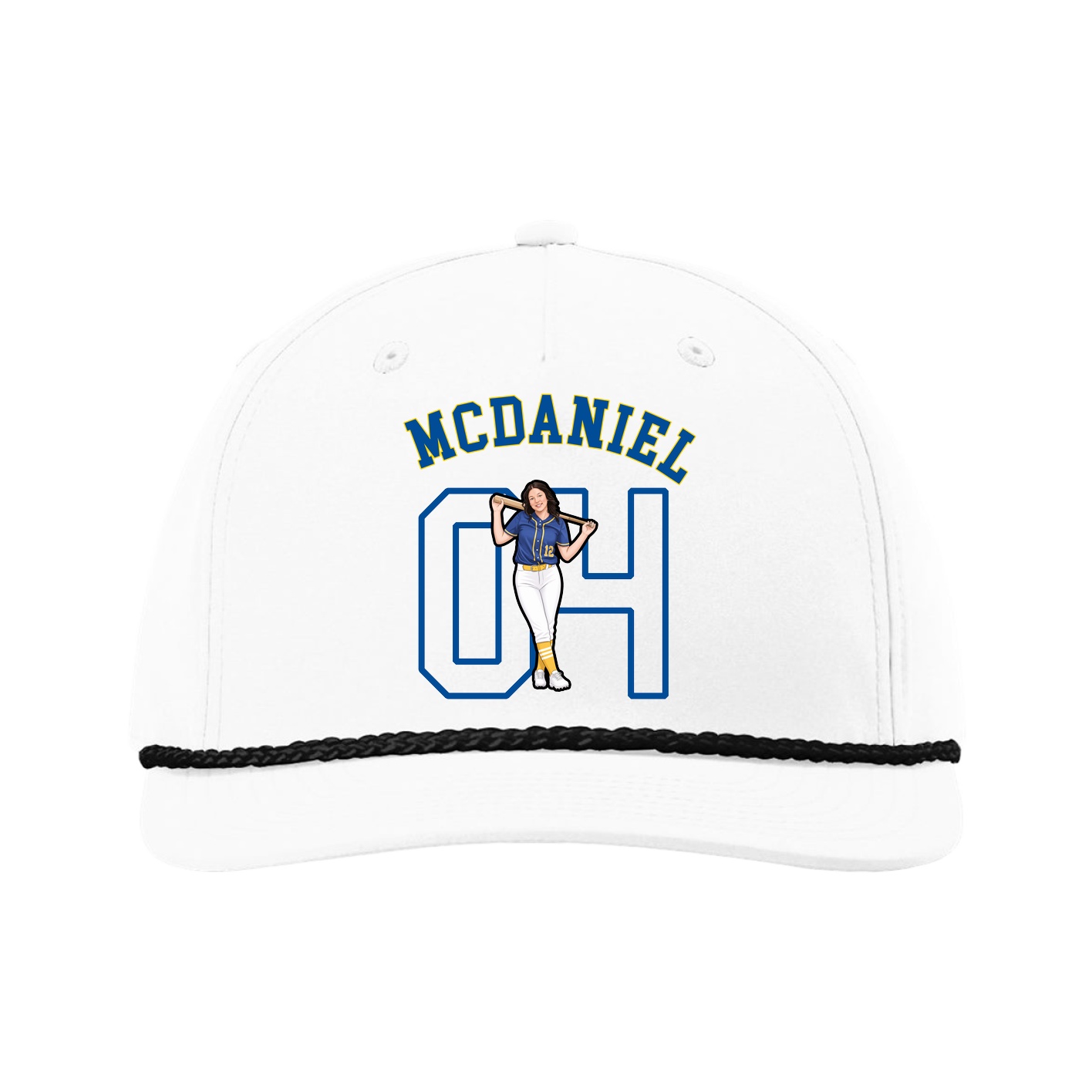 Five-Panel Classic Rope Cap — Shirsey Arch in White