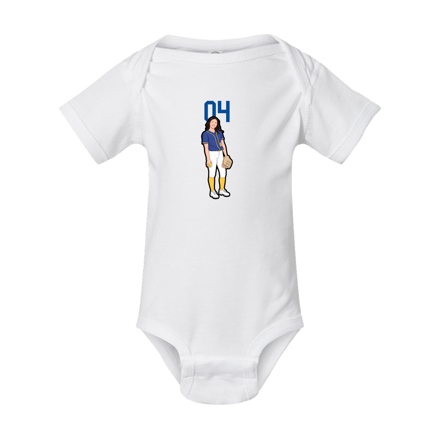 Baby Onesie — Number Top in White