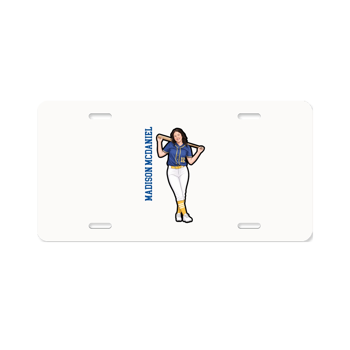 License Plate — Name Vertical in Classic