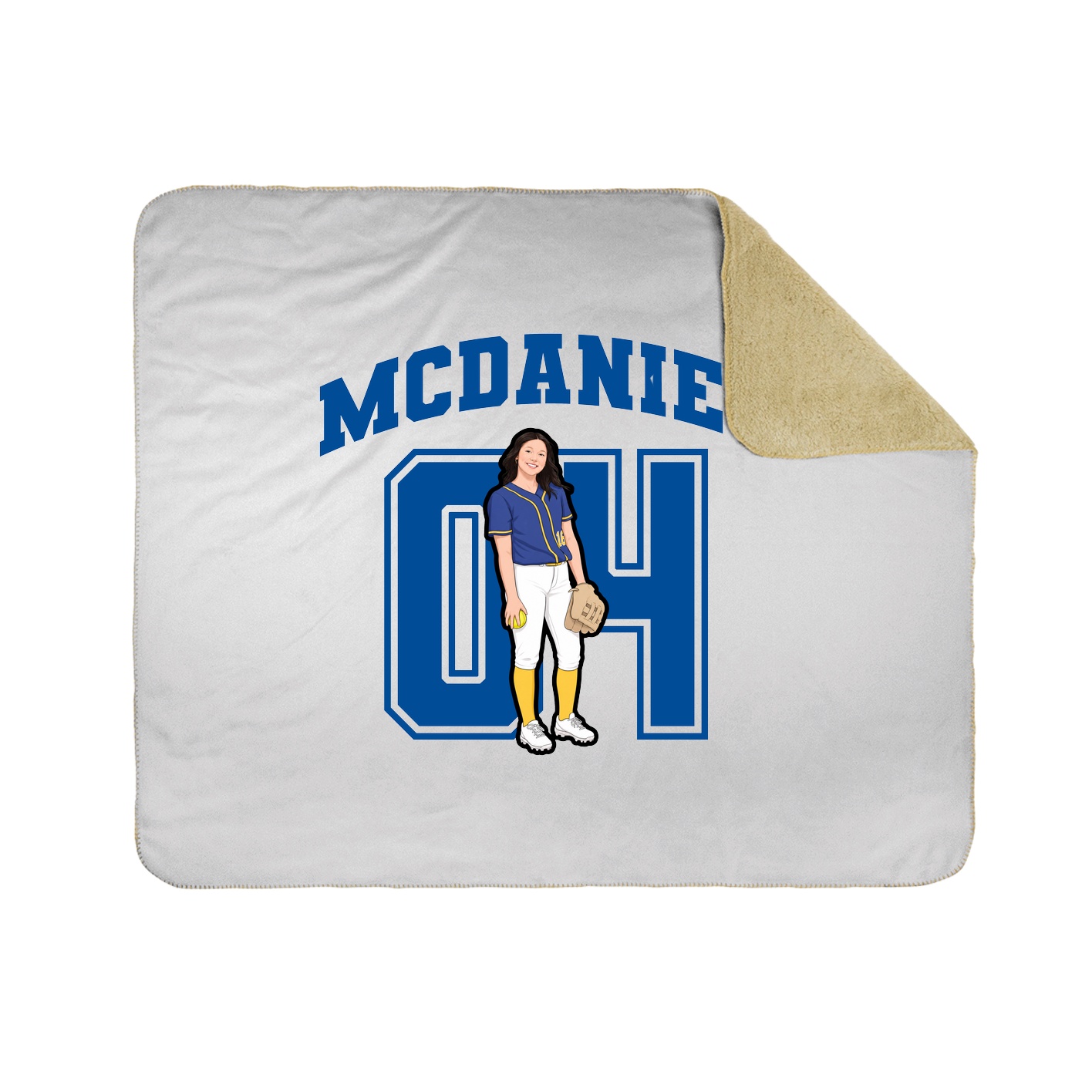 Throw Blanket — Number in White