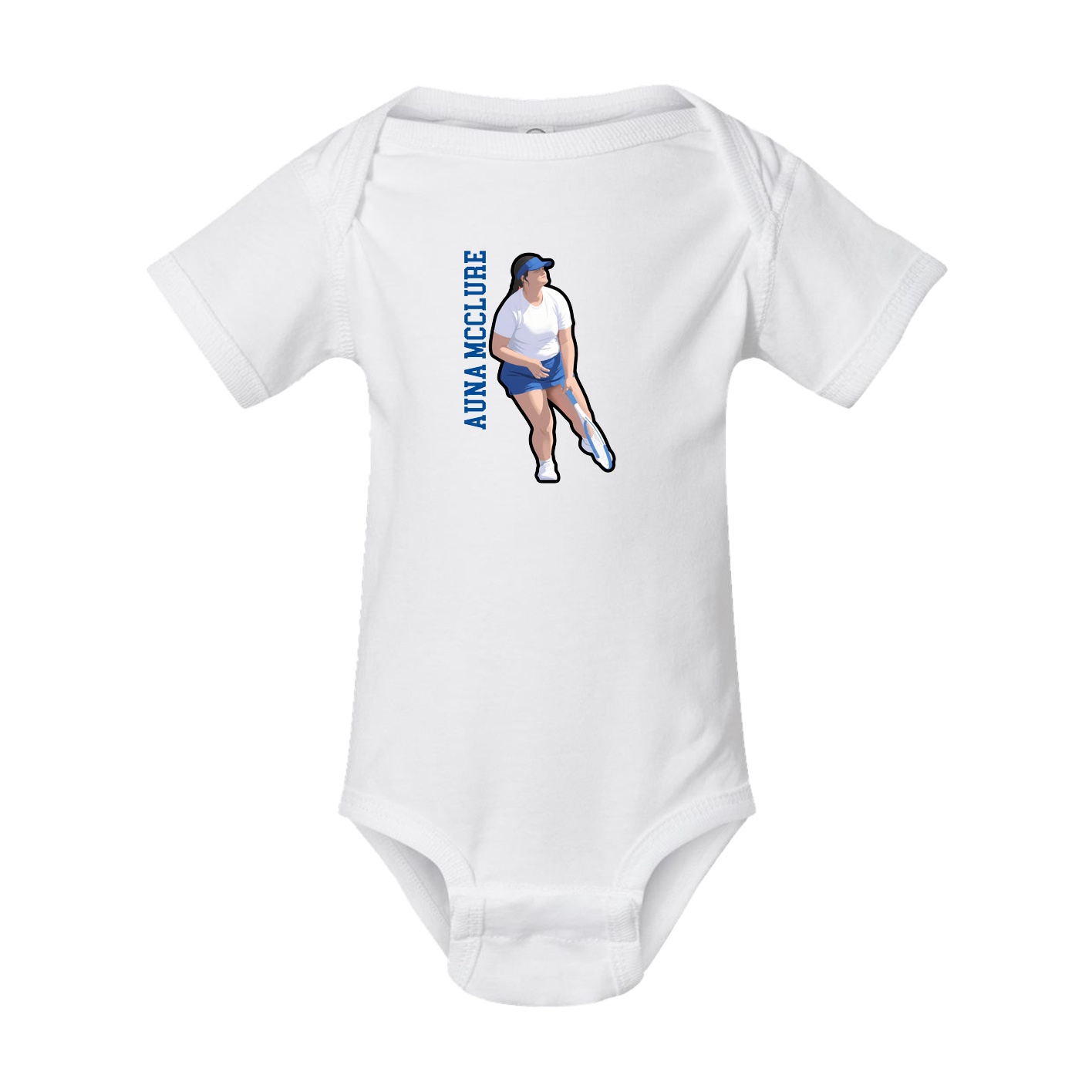 Baby Onesie — Name Vertical in White