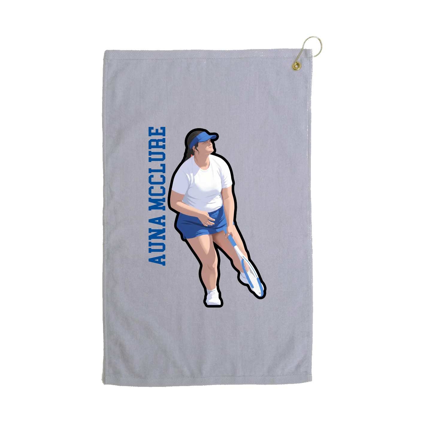 Golf Towel — Name Vertical in Grey