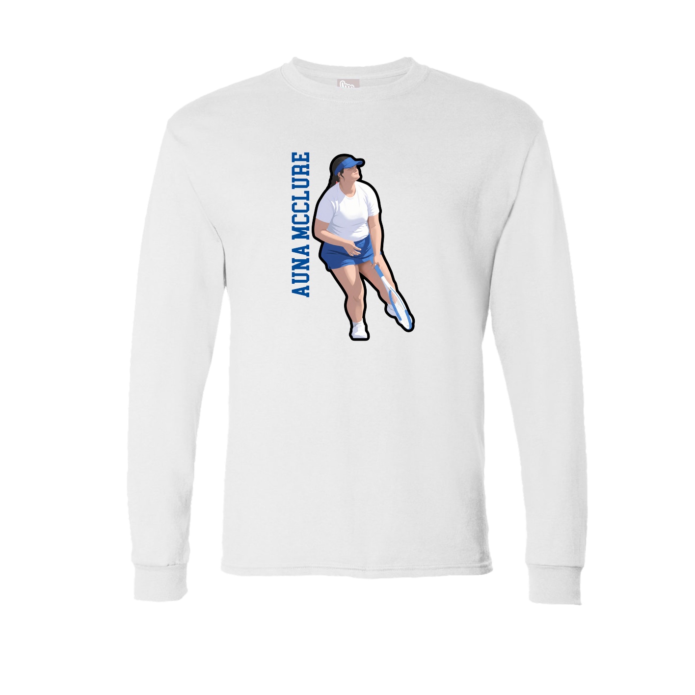 Long Sleeve Tee — Name Vertical in White