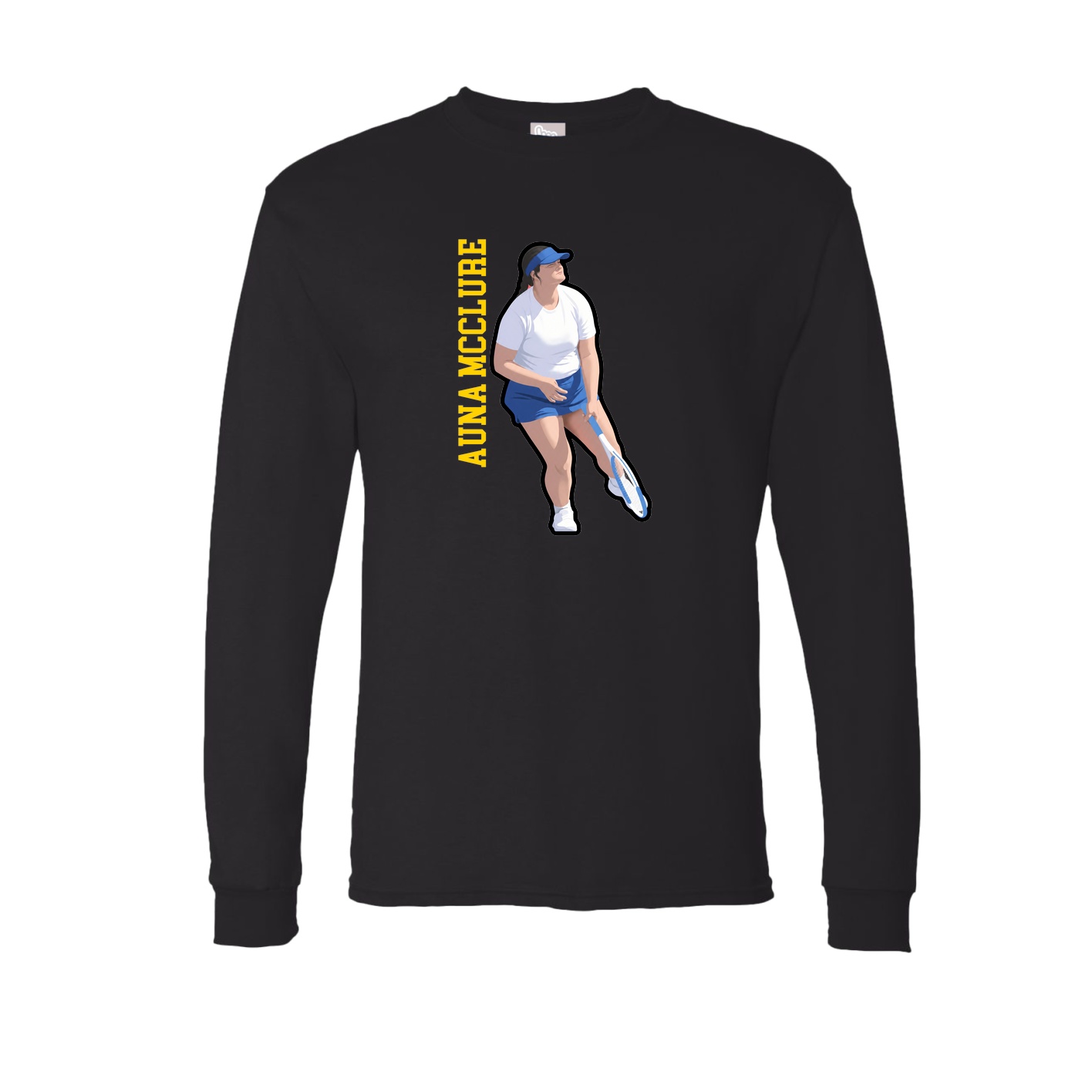 Long Sleeve Tee — Name Vertical in Black