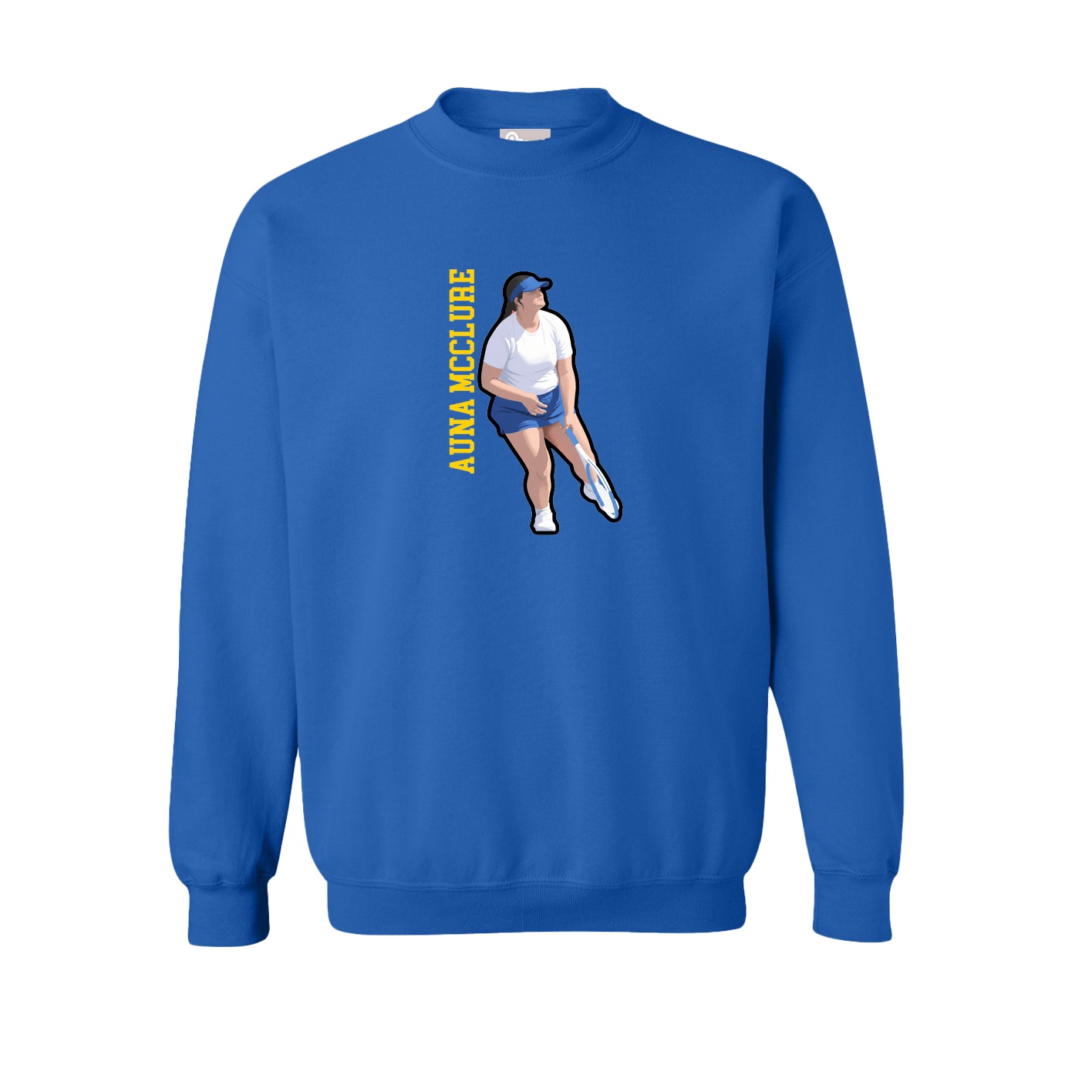 Fleece Crew — Name Vertical in Royal