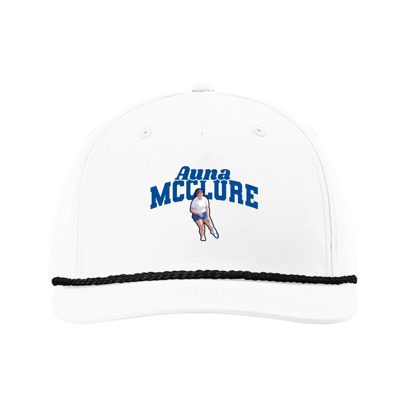 Five-Panel Classic Rope Cap — Signature Arch in White
